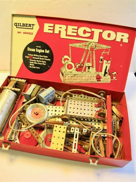 Vintage 1948 Antique Metal A C Gilbert Erector Set with Original 